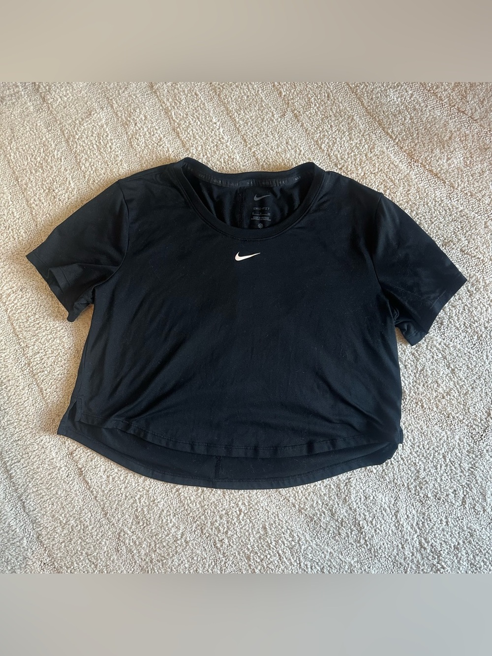 Nike Women’s Black Dri-FIT Short Sleeve Crop Top